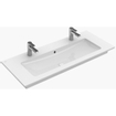 Villeroy & Boch Venticello Meubelwastafel - wasbak midden - 2 kraangaten - 100x50cm - overloop - ceramic+ - wit 1025117