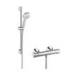 Hansgrohe CromettaDoucheset - ecostat universal douchekraan - thermostatisch - glijstangset 65cm - met Crometta 100 Vario handdouche - wit/chroom 0605383