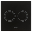Wisa Luga bedieningsplaat glas pneumatisch 16x16cm met dualflush voor XS WC element zwart 0701561