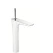 Hansgrohe PuraVida wastafelkraan verhoogd met push open garnituur wit chroom OUTLETSTORE STORE23623