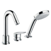Hansgrohe Logis afdekset 3 gats badrandcombinatie met handdouche chroom GA42070