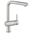 GROHE Minta Keukenkraan - hoog - uittrekbare l uitloop - supersteel geborsteld 0442463