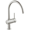 GROHE Minta Keukenkraan - hoog - draaibare ronde uitloop - supersteel geborsteld 0102509