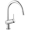 GROHE Minta Keukenkraan - hoog - draaibare/uittrekbare ronde uitloop - supersteel geborsteld 0102510