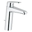 GROHE Eurodisc Cosmopolitan waterbesparende wastafelkraan medium met waste 35mm met temperatuurbegrenzer chroom 0442043