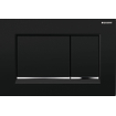 Geberit Sigma20 bedieningsplaat - 2-toets spoeling - rechthoekige knoppen - zwart/glanschr./zwart SW61801