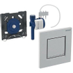 Geberit type 20 urinioir bedieningsplaat - pneumatisch - rechthoekige knoppen - zwart/glans chroom SW64040