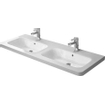 Duravit Durastyle dubbele meubelwastafel 130x48 2 kraangaten plus overloop wit SW88235