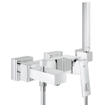 GROHE Eurocube badkraan met omstel en koppelingen met garnituur chroom 0442112