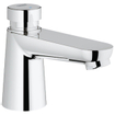 GROHE Euroeco Cosmopolitan S waterbesparende wastafelkraan zelfsluitend 44593 blauw/rood chroom 0441903