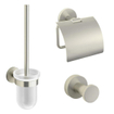 Royal Plaza Salix toiletset met haak closetrol en borstelhouder geborsteld nikkel GA57831