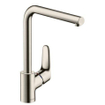 Hansgrohe Focus keukenkraan met rechte hoge uitloop RVS look GA66531