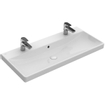 Villeroy en boch Avento meubelwastafel 100x47cm 2 kraangaten met overloop wit SW59853