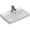 Villeroy en boch Avento meubelwastafel 55x37cm 1 kraangat met overloop ceramic+ wit SW59858