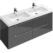 Villeroy & boch Subway 2.0 wastafelonderkast 128.7x52x4.49cm Grijs hoogglans 1024257