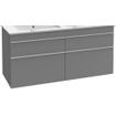 Villeroy & Boch Venticello wastafelonderkast 125.3x59cm 4x lade glossy grey GA43421