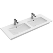 Villeroy en Boch Venticello meubelwastafel dubbel zonder kraangat 130x50cm met overloop ceramic+ wit 1025105