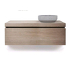 Looox Wood collection Wooden Drawer BoX ladenkast met 1 lade 120x45x46cm met softclose eiken old grey SW108690