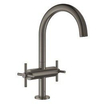 GROHE Atrio Wastafelkraan Opbouw - uitloop 16.6cm - push open - hard graphite geborsteld SW224937