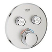 Grohe SmartControl Inbouwthermostaat - 3 knoppen - rond - supersteel SW225095