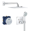 GROHE Grohtherm smartcontrol Regendoucheset Inbouw - hoofddouche 25.4cm - handdouche rond - wandarm F serie - chroom SW209458