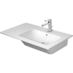 Duravit ME by Starck meubelwastafel asymmetrisch met wastafel rechts 83x49cm 1 kraangat met overloop mat wit SW297060