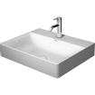 Duravit DuraSquare wastafel geslepen zonder overloop 1 kraangat 60x47cm m. afvoerventiel en keramische afdekkap wit SW203926