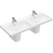 Villeroy & boch Avento dubbele meubelwastafel 120x47cm 2 kraangaten met overloop wit SW209499