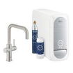 GROHE blue home Keukenkraan - u uitloop - met WiFi - bluetooth - Chilled & Sparkling - supersteel geborsteld SW228370