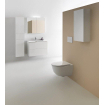 Laufen Base toiletkast 80x18.5x70cm met LED verlichting 2x 2-zijdige spiegeldeur links 2 glazen legplanken en stopcontact hout/glas wit glanzend SW157436