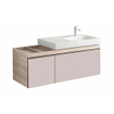 Geberit Citterio onderbouwkast met 2 laden 133.4x55.4x50.4cm met opbergruimte links voor wastafel met afleg links beige/taupe SW297163