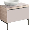 Geberit Citterio onderbouwkast met glasplaat 88.4x54.3x50.4cm met 1 lade beige/taupe SW297187