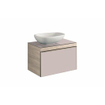 Geberit Citterio onderbouwkast met glasplaat 73.4x54.3x50.4cm met 1 lade beige/taupe SW297184