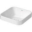 Duravit HappyD 2 Plus waskom vierkant zonder kraangat zonder overloop 40x40cm met keramische afdekkap wit SW297013