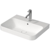 Duravit HappyD 2 Plus opbouwwastafel met kraangat met overloop 60x46cm met keramisch push-open ventiel wit SW297030