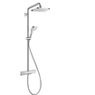 Hansgrohe Croma E280 showerpipe: met douchekraan thermostatisch m. 1jet hoofddouche EcoSmart m. 3jet handdouche multi en doucheslang 200cm chroom SW297557
