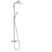 Hansgrohe Croma E280 showerpipe: m. badkraan thermostatisch m. 1jet hoofddouche m. 3jet handdouche multi en doucheslang 160cm chroom SW297546