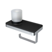 Geesa Frame Toiletrolhouder met planchet en (LED licht)houder Zwart / Chroom SW334424