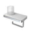 Geesa Frame Toiletrolhouder met planchet en (LED licht)houder Wit / Chroom SW334367