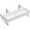 Villeroy & Boch Memento 2.0 wastafel voor handdoekhouders 100x47cm met overloop 2 kraangaten ceramic+ wit SW336045