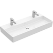 Villeroy & Boch Memento 2.0 wastafel onderzijde geslepen 100x47cm met overloop 2 kraangaten wit 4A221L01 SW354326
