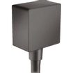 Hansgrohe Fixfit Square muuraansluitbocht m. terugslagklep brushed black chroom SW358915