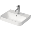 Duravit HappyD 2 Plus opbouwwastafel met kraangat met overloop 50x40cm met keramisch push-open ventiel wit SW358146