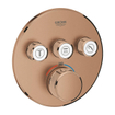 GROHE Grohtherm SmartControl inbouwkraan thermostatisch met omstel voor 3 functies rond warm sunset geborsteld SW354709