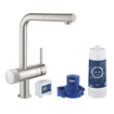 GROHE Blue Pure Eurosmart 1-gats keukenkraan duo m. C-uitloop m. filterfunctie starterkit chroom SW354714