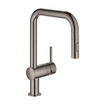 GROHE Minta Keukenkraan - hoog - draaibare/uittrekbare u uitloop - 2 straalsoorten - hard graphite glans SW354666