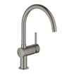 GROHE Minta Keukenkraan - hoog - draaibare ronde uitloop - hard graphite geborsteld SW354778