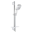 GROHE Rainshower Smartactive 130 Cube Glijstangset - 60cm - vierkante handdouche - 3 straalsoorten - gladde doucheslang - met zeepschaal - chroom SW452828