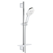 GROHE Rainshower SmartActive 130 Glijstangset - 60cm - ronde handdouche - 3 straalsoorten - gladde doucheslang - met zeepschaal - chroom/moon white SW472266