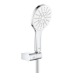 GROHE Rainshower SmartActive 130 Handdoucheset - 3 straalsoorten - rond - met houder - verstelbaar - gladde slang - 150cm - chroom/moonwhite SW472425
